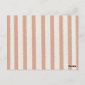 ほこりっぽいストライプのピンクの小さなガチョウのベビー ポストカード (裏面)