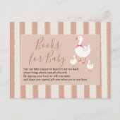ほこりっぽいストライプのピンクの小さなガチョウのベビー ポストカード (正面)