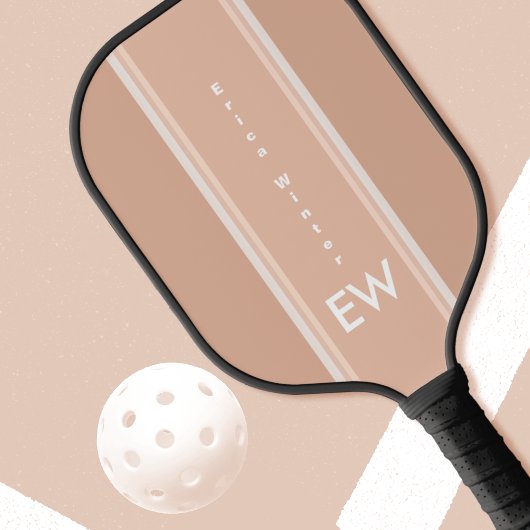 ほこりっぽいストライプバラフェミニンピンクモノグラムの色 ピックルボールラケット