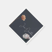 ほこりっぽいダークブルーミニマル開花 スタンダードカクテルナプキン (角)