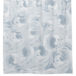 ほこりっぽいティール（緑がかった色）ブルーパターン シャワーカーテン