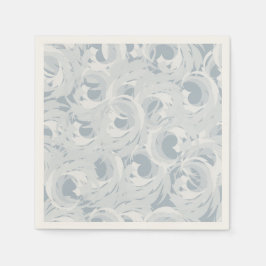 ほこりっぽいティール（緑がかった色）ブルーパターン スタンダードカクテルナプキン