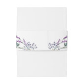 ほこりっぽいティール（緑がかった色）ブルーラベンダーワイルドフラワー結婚ズ 招待状ベリーバンド (裏面例)