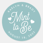 ほこりっぽいティール（緑がかった色） |ミントto Beパーソナライズされた結婚式の引き出物 ラウンドシール (正面)