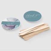 ほこりっぽいティール（緑がかった色）結婚アルコールインクのハンドファン ハンドファン (組立なし)