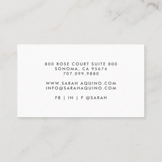 ほこりっぽいテラコッタピンクお洒落色の花 名刺 (裏面)