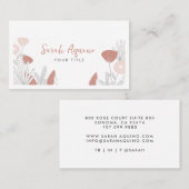 ほこりっぽいテラコッタピンクお洒落色の花 名刺 (正面/裏面)