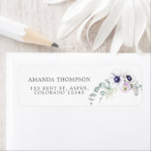 ほこりっぽいバイオレットウォーターのカラーフローラ ラベル (インサイチュ)