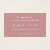 ほこりっぽいバラありがとうショッピング割引カード (裏面)