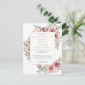 ほこりっぽいバラお祝いライフ葬儀招待状 案内ポストカード (スタンド正面)