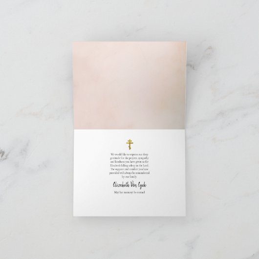 ほこりっぽいバラさくらんぼ花ズオーソドックス記念館 サンキューカード (内部)