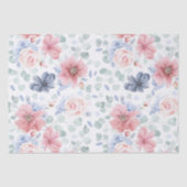 ほこりっぽいバラとほこりっぽいブルーフローラ植物学エレガント 薄葉紙 (正面)