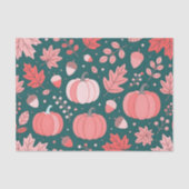 ほこりっぽいバラとティール(緑がかった色)秋の収穫感謝祭 薄葉紙 (正面)
