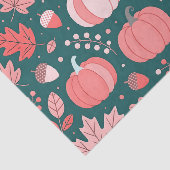 ほこりっぽいバラとティール(緑がかった色)秋の収穫感謝祭 薄葉紙 (詳細)