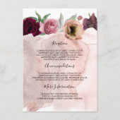 ほこりっぽいバラとバーガン結婚ディの情報 エンクロージャーカード (正面)