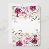 ほこりっぽいバラとピンク牡丹は日付カードを保存 招待状 (裏面)