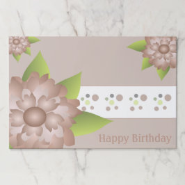 ほこりっぽいバラとブラウンフローラ紙ランチョンマット ペーパーパッド