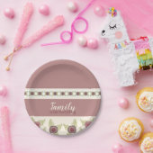 ほこりっぽいバラとプラム ペーパープレート (パーティー)