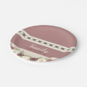 ほこりっぽいバラとプラム ペーパープレート (アングル)