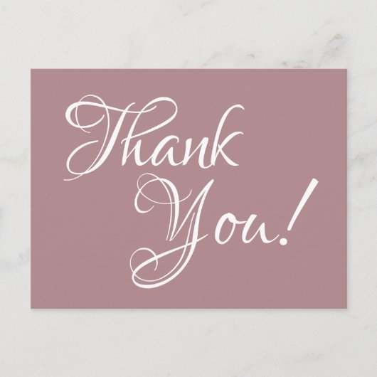 ほこりっぽいバラと白い書道ありがとう ポストカード (正面)