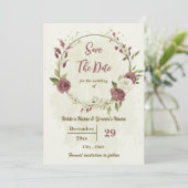 ほこりっぽいバラと白い花ボタニカル結婚ズ セーブザデート (スタンド正面)