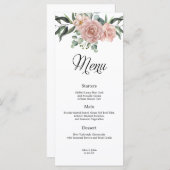 ほこりっぽいバラと緑結婚のフローラのメニュー メニュー (正面/裏面)