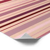 ほこりっぽいバラと赤面ストライプ ポスター (角)