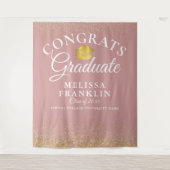 ほこりっぽいバラと金ゴールドの卒業写真の背景 タペストリー (正面)