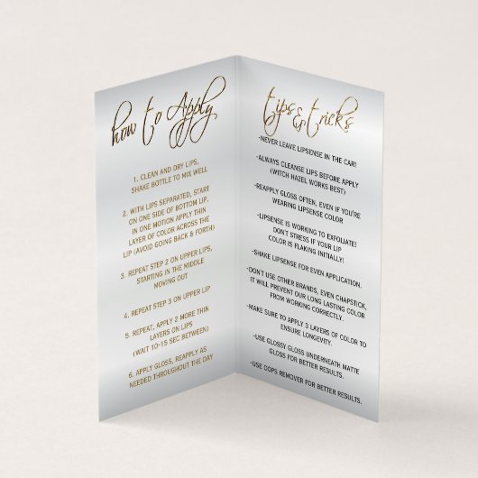 ほこりっぽいバラと金ゴールド唇の指示 名刺 (内部)