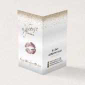 ほこりっぽいバラと金ゴールド唇の指示 名刺 (外部)