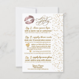 ほこりっぽいバラと金ゴールド紙吹雪リップインストラクション3