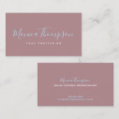 ほこりっぽいバラに手書きフェミニンの草行名 名刺 (正面/裏面)