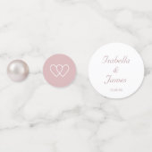 ほこりっぽいバラのシックな真珠とハート結婚 コンフェッティ (正面)