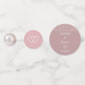 ほこりっぽいバラのシックな真珠とハート結婚 コンフェッティ (裏面)