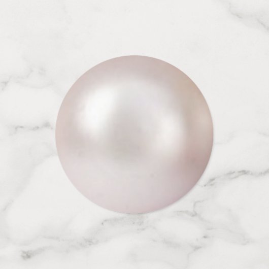 ほこりっぽいバラのシックな真珠とハート結婚 コンフェッティ (スモール正面)