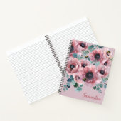 ほこりっぽいバラの花とミツバチのノート ノートブック (内部)