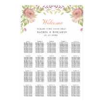 ほこりっぽいバラの花の水結婚色のシーティングチャート