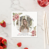 ほこりっぽいバラの花2022年クラス卒業写真 スタンダードカクテルナプキン (インサイチュ)