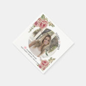 ほこりっぽいバラの花2022年クラス卒業写真 スタンダードカクテルナプキン (角)