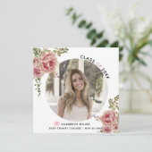 ほこりっぽいバラの花2023年クラス卒業写真 案内状 (スタンド正面)