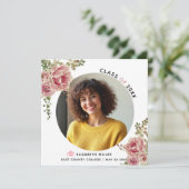 ほこりっぽいバラの花2023年クラス卒業写真 案内状 (スタンド正面)