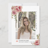 ほこりっぽいバラの花2025年クラス卒業写真 案内状 (正面)