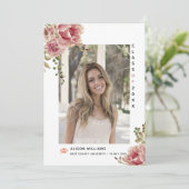 ほこりっぽいバラの花2025年クラス卒業写真 案内状 (スタンド正面)