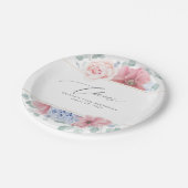 ほこりっぽいバラほこりっぽいブルーフローラボエレガントタニカル ペーパープレート (アングル)