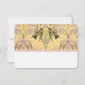 ほこりっぽいバラアールデコハミングバ結婚ーズ 出欠カード (裏面)