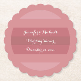 ほこりっぽいバラウェディングシャワーまたは記念日パーティー ペーパーコースター