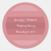 ほこりっぽいバラウェディングシャワーまたは記念日パーティー ラウンドシール (正面)