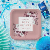 ほこりっぽいバラエレガントカントリーフローラ赤ちゃんシャワー ペーパープレート (パーティー)