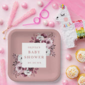 ほこりっぽいバラエレガントカントリーフローラ赤ちゃんシャワー ペーパープレート (パーティー)