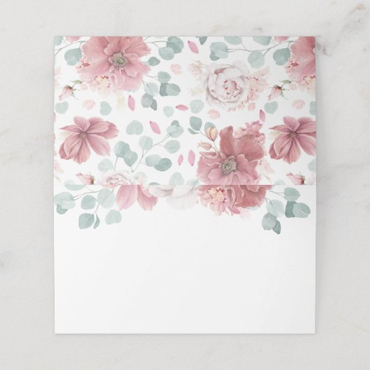 ほこりっぽいバラエレガントフラワーロマン結婚ティーズ プレイスカード (外部開封)